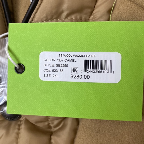 Sam Edelman Single Breasted Wool Blend Coat with Quilted Bib - Picture 12 of 12